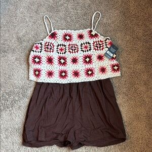 Lucky Brand Crochet Top Romper
